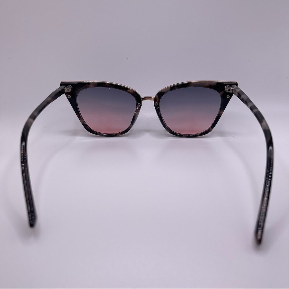 Gray Shade Tortoise Shell Cat Eye with Gold Trim and Bridge - Picture 3 of 8